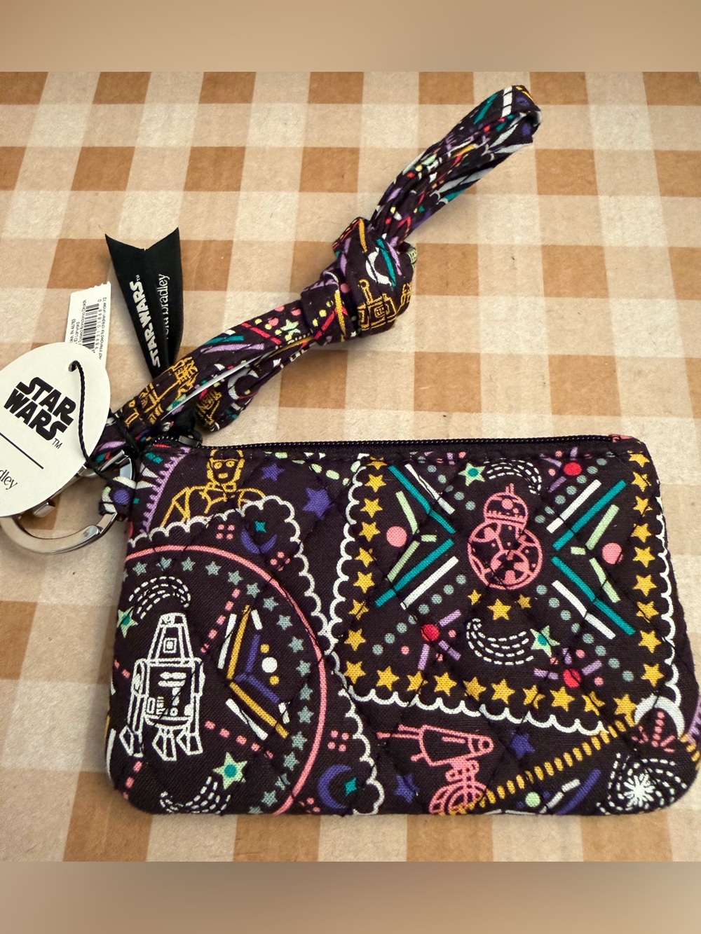 Vera Bradley Zip ID Lanyard Tossed Bandana Droids NWT